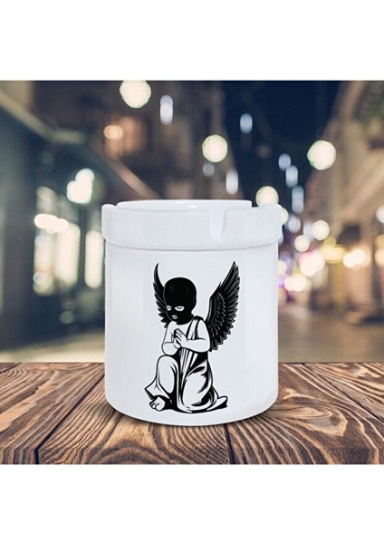 Rönesans Küllük Maskeli Melek Baskılı Kül Tablası