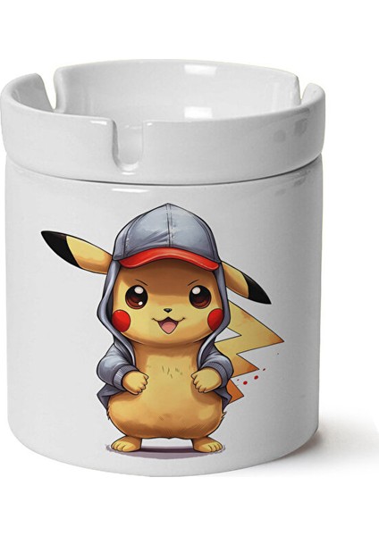 Pokemon Pickhacu Baskılı Porselen Küllük Makinede Yıkanabilir