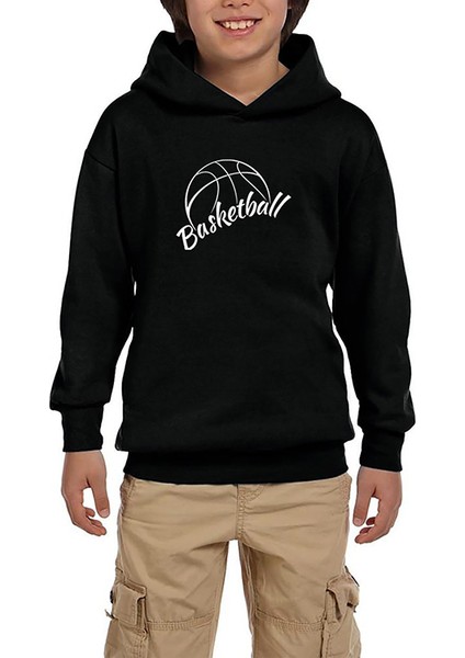 Basketball Season Siyah Çocuk Kapşonlu Sweatshirt