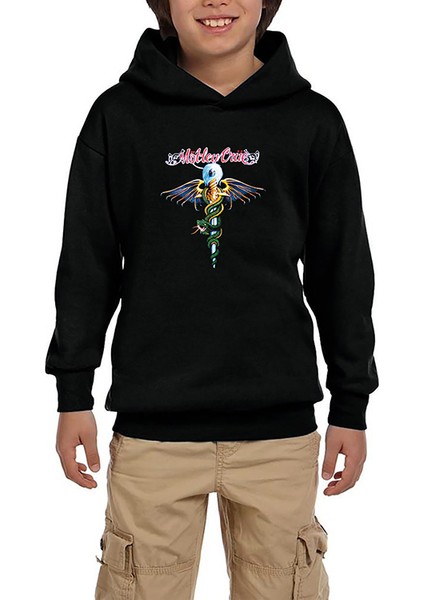 Mötley Crüe Dr. Feelgood Siyah Çocuk Kapşonlu Sweatshirt
