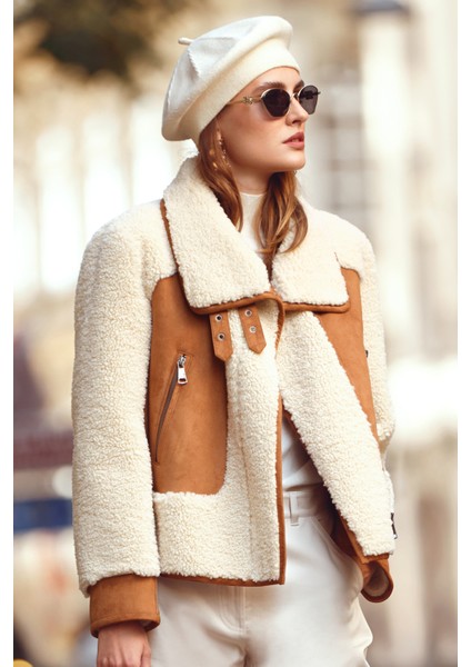 Samoens Kadın Bej Kısa Teddy Mont 25WGP5313FF