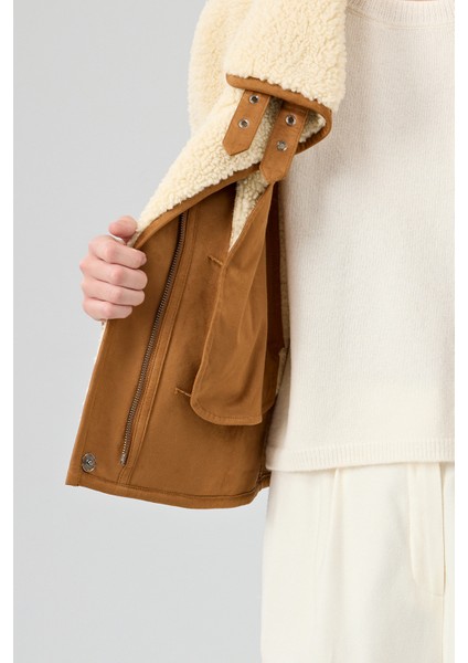 Samoens Kadın Bej Kısa Teddy Mont 25WGP5313FF