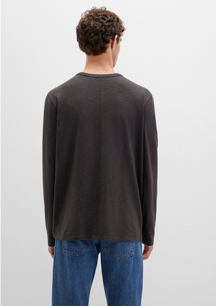 Uzun Kollu Antrasit Tişört 0613117-70092