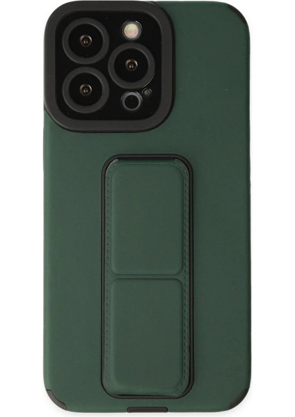 iPhone 14 Pro Kılıf Mega Standlı Silikon - Yeşil
