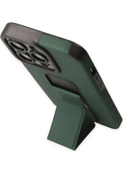 iPhone 14 Pro Kılıf Mega Standlı Silikon - Yeşil modelleri