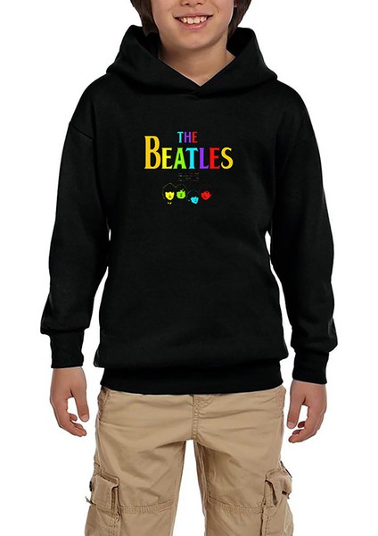 The Beatles Rainbow Siyah Çocuk Kapşonlu Sweatshirt