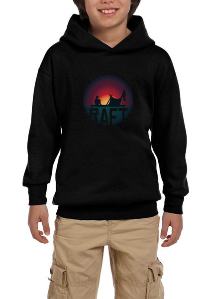 Raft Icon Siyah Çocuk Kapşonlu Sweatshirt
