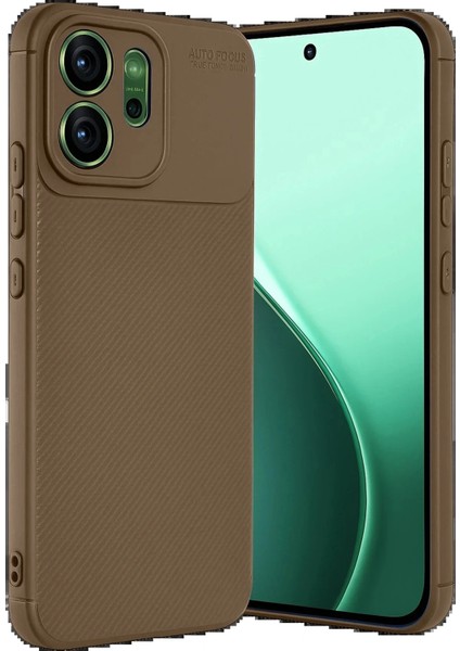 Oppo Reno 14F Auto Focus Karbon Kapak - Kahverengi