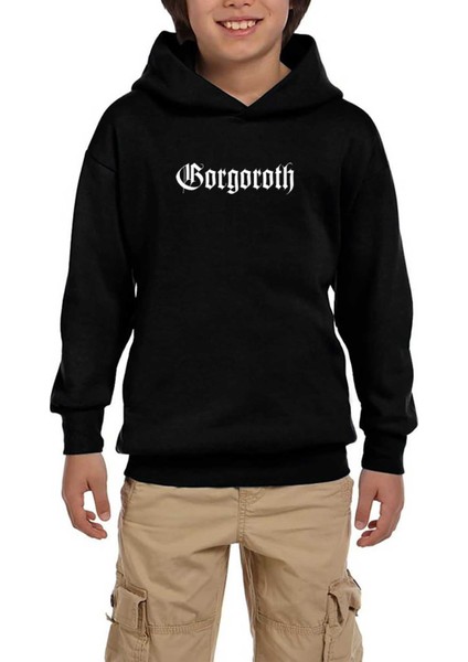 Gorgoroth Logo Siyah Çocuk Kapşonlu Sweatshirt