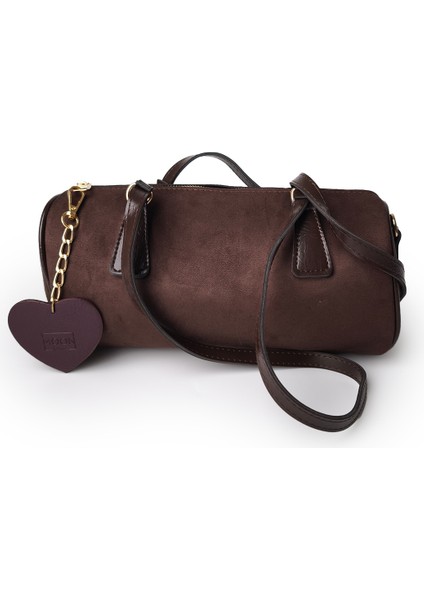 Moon Lumira Omuz Çantası Süet Kahve