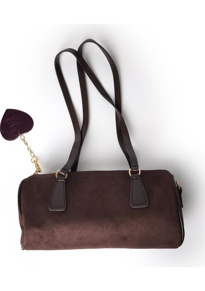 Moon Lumira Omuz Çantası Süet Kahve modelleri