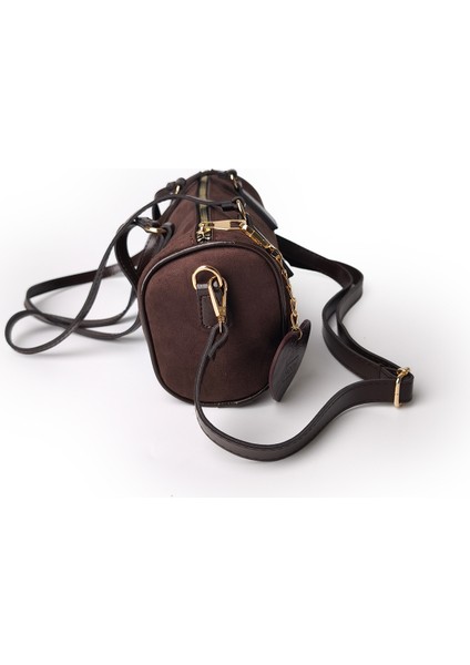 Moon Lumira Omuz Çantası Süet Kahve