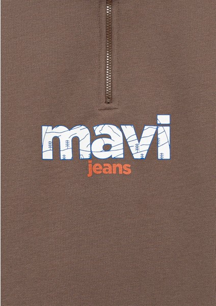 Mavi Logo Kahverengi Sweatshirt 6S10151-87181