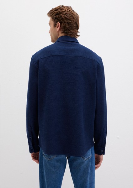 M Logo Nakışlı Lacivert Örme Gömlek 0211789-70497