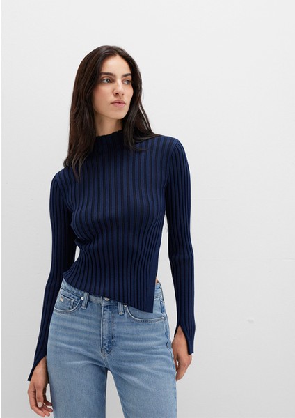 Yırtmaç Detaylı Lacivert Kazak 1710789-70497