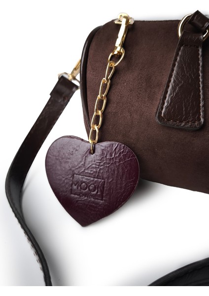 Moon Lumira Omuz Çantası Süet Kahve