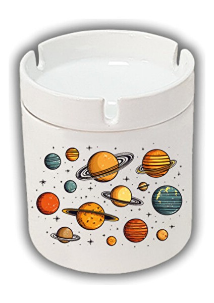 Gezegenler Iç Içe Baskılı Kül Tablası