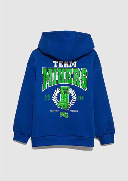 Minecraft Baskılı Mavi Sweatshirt 6S10174-70896