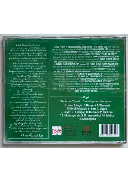 Türk Sanat Müziği Seçmeleri Uşşak CD (Jelatininde Sıfır Orijinal Dönem Baskı Cd) fiyatları