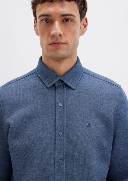 M Logo Nakışlı Lacivert Örme Gömlek 0211763-70718