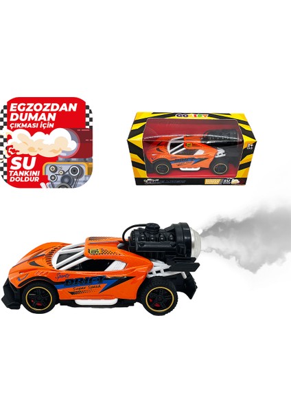 Spray Fonksiyonlu Pilli Metal Çek Bırak Araba Sesli Işıklı Turuncu