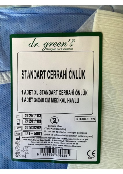 Steril Önlük Seti modelleri