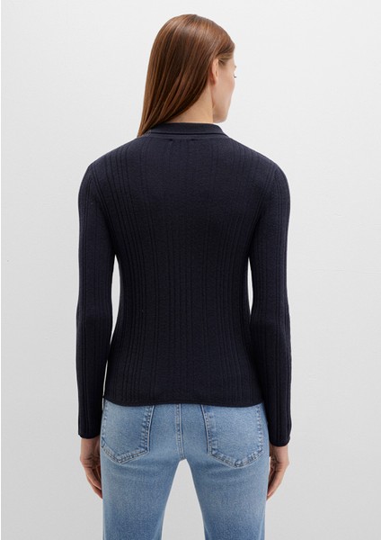 Yün Karışımlı Lacivert Triko Polo 1710838-70489