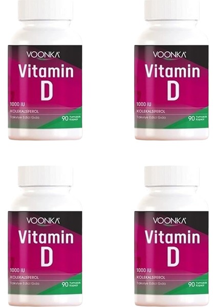 Vitamin D Içeren Takviye Edici Gıda 90 Yumuşak Kapsül 4 Adet