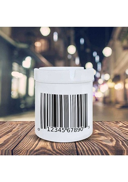 Barkod Tasarım Baskılı Küllük Seramik Kül Tablası
