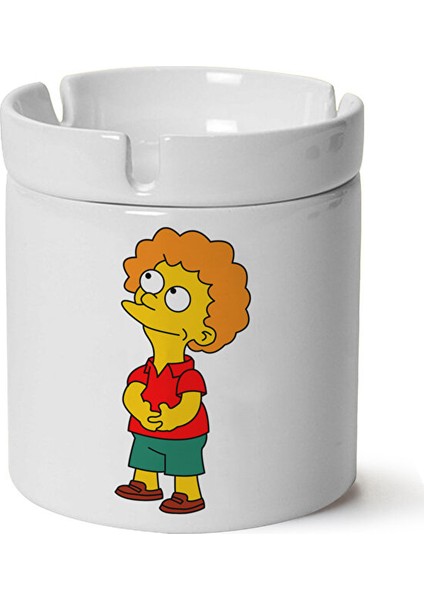 Simpsons Baskılı Porselen Küllük Makinede Yıkanabilir