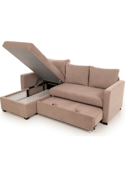 Kado Yataklı Köşe Koltuk Takımı - Bohem Vizon