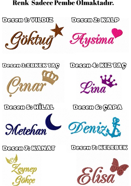 Isimli Hastane Çıkış Seti, Takı Yastığı %100 Pamuk 11 Parça 0-3 Ay Nakışlı modelleri