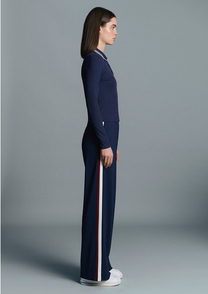 Çizgi Detaylı Lacivert Polo Tişört 1613836-80729