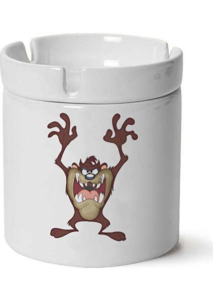 Tazmanya Canavarı Baskılı Porselen Küllük Makinede Yıkanabilir