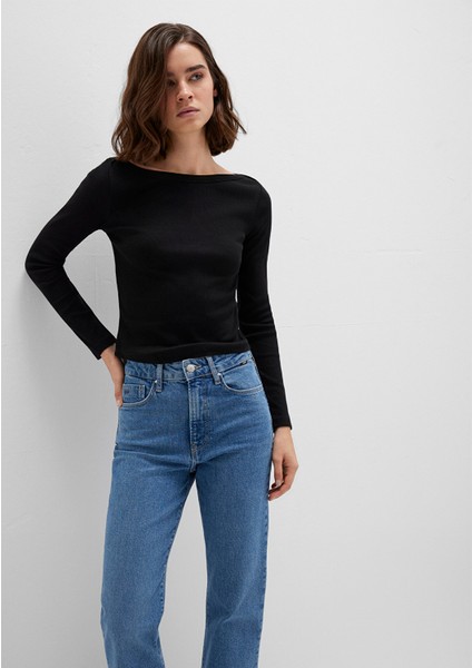 Uzun Kollu Siyah Basic Tişört 1613622-900