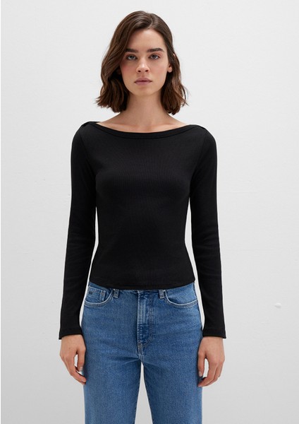 Uzun Kollu Siyah Basic Tişört 1613622-900