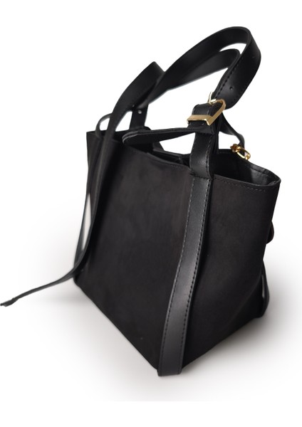 Moon Zora Omuz Çantası Süet Siyah modelleri