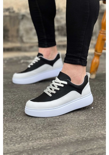 WG162 Beyaz Siyah Ortopedik Taban Erkek Casual Ayakkabı