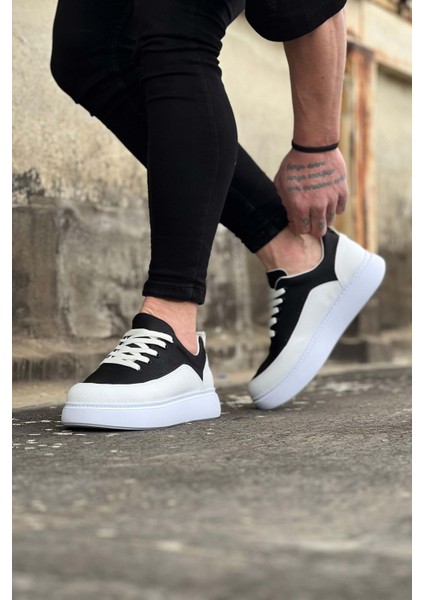 WG162 Beyaz Siyah Ortopedik Taban Erkek Casual Ayakkabı fırsatları