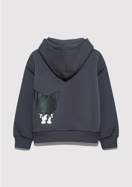 Kuromi Baskılı Fermuarlı Sweatshirt 7S10167-85309