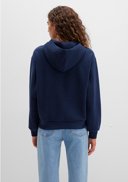 Mavi Logo Baskılı Kapüşonlu Lacivert Sweatshirt 1S10420-82318