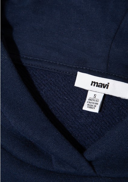 Mavi Logo Baskılı Kapüşonlu Lacivert Sweatshirt 1S10420-82318