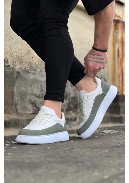 WG162 Beyaz Gri Ortopedik Taban Erkek Casual Ayakkabı modelleri