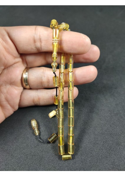 Mehmet Mercan Usta Eseri Bilek Boy (Küçük Boy) Ok Gibi Kesme Zar Kehribar Sertifikalı 8715