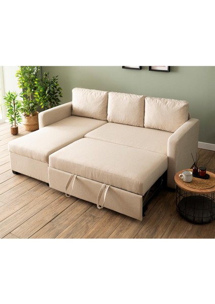 Kado Yataklı Köşe Koltuk Takımı - Keten Krem modelleri