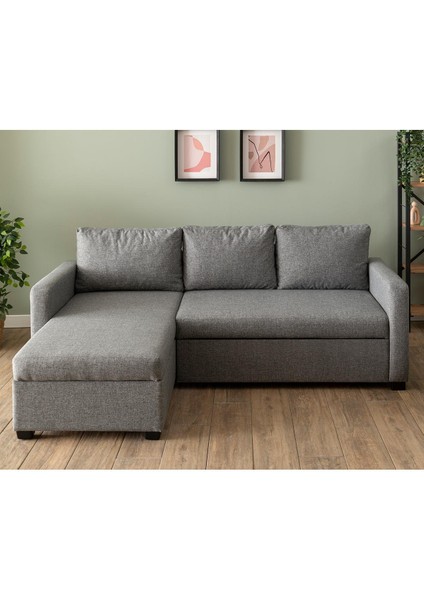 Kado Yataklı Köşe Koltuk Takımı - Keten Açık Gri indirimleri