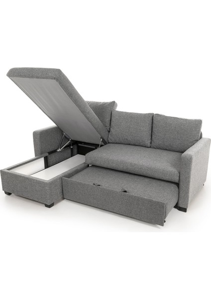 Kado Yataklı Köşe Koltuk Takımı - Keten Açık Gri