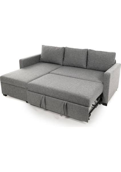 Kado Yataklı Köşe Koltuk Takımı - Keten Açık Gri