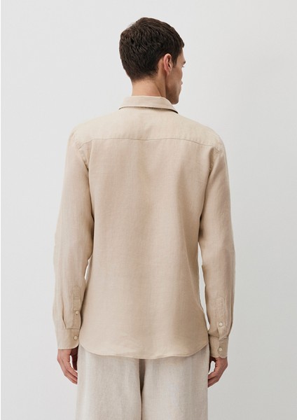 Bej Keten Gömlek 0211466-70004