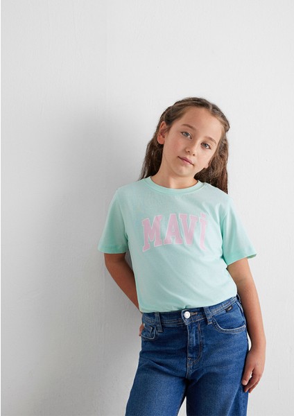 Mavi Logo Baskılı Yeşil Tişört 7610109-71643